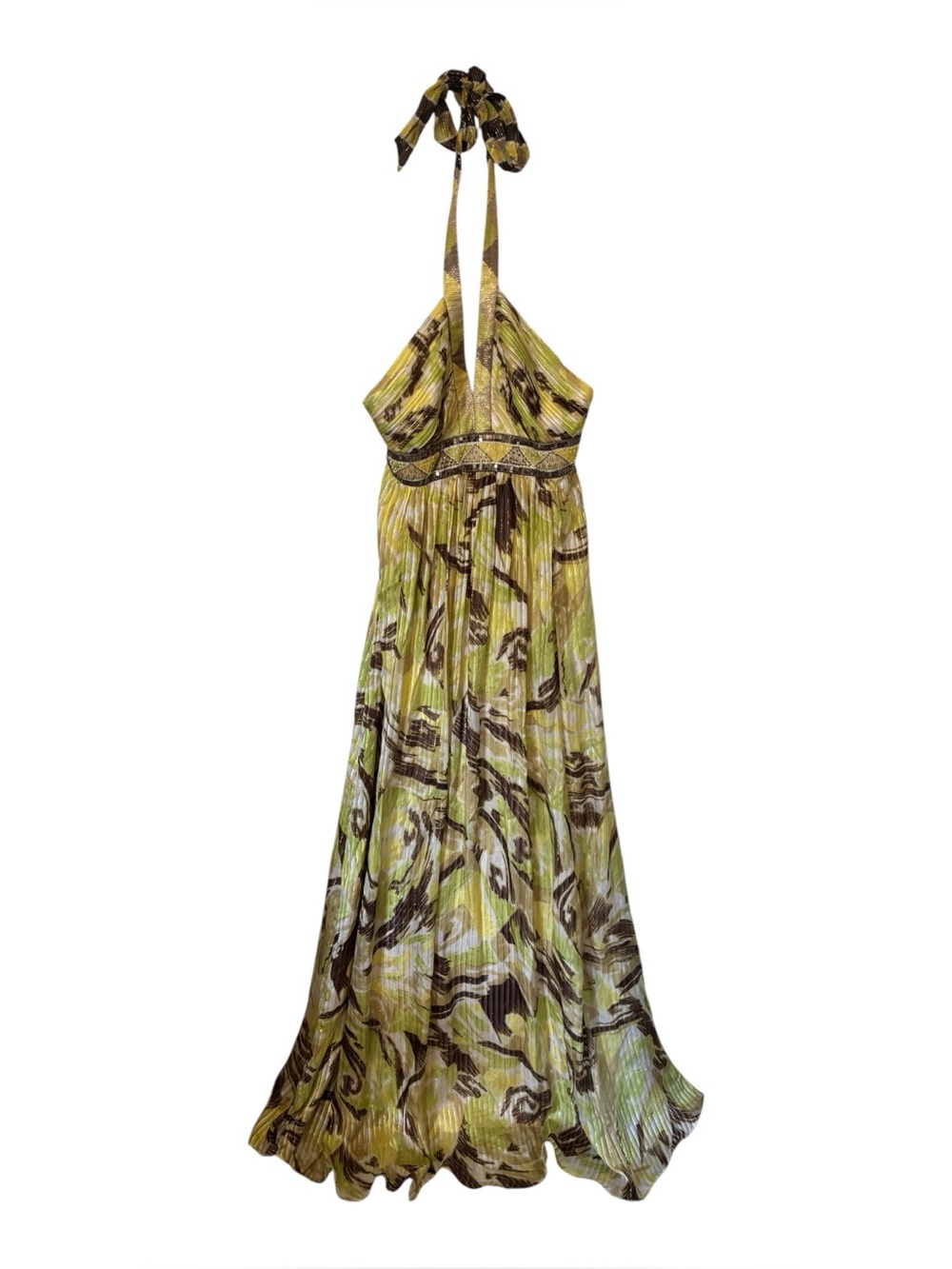 BCBG Mazazria Y2K Halter Silk Maxi Dress Size 2 NWT